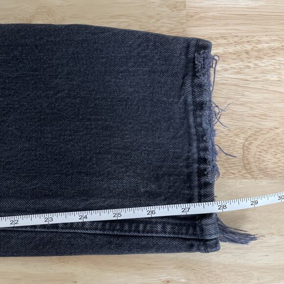 Abercrombie & Fitch Jeans 90s Straight Ultra High Rise Black Size 26 2S Short - Picture 7 of 11